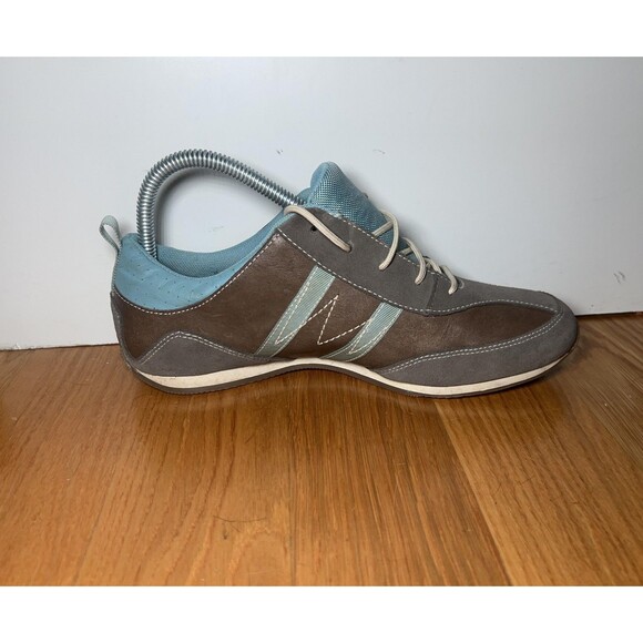 Timberland Shoes Womens Size 8.5 Gray Brown Blue Low Top Lace Up Leather Casual - Picture 4 of 11